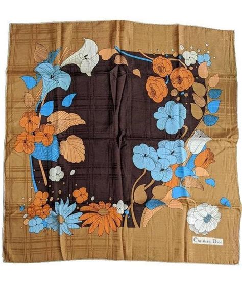 vintage christian dior silk scarf|christian dior silk scarf hibiscus.